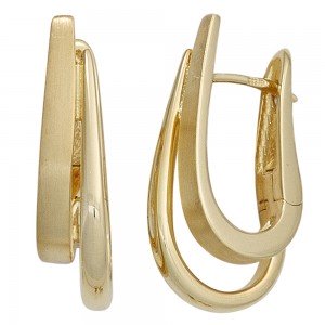 Creolen 585 Gelbgold mattiert Ohrringe Goldohrringe Goldcreolen
