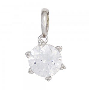 Anhänger 333 Gold Weißgold 1 Zirkonia Goldanhänger