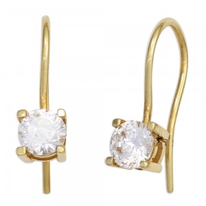 Ohrhänger 333 Gelbgold 2 Zirkonia Ohrringe Goldohrringe