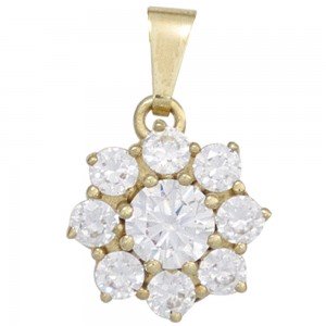 Anhänger 375 Gelbgold 9 Zirkonia Goldanhänger