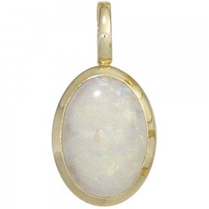 Anhänger oval 585 Gelbgold 1 Opal Goldanhänger