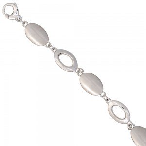 Armband 585 Weißgold mattiert 19cm Goldarmband Karabiner