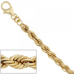 Kordelarmband 585 Gelbgold 19cm Armband Goldarmband Karabiner