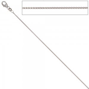 Zopfkette 333 Weißgold 1,0mm 42cm Gold Kette Halskette Weißgoldkette Karabiner