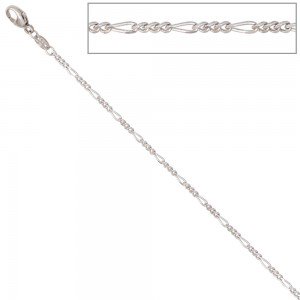 Figarokette 585 Weißgold 1,7mm 45cm Gold Kette Halskette Weißgoldkette