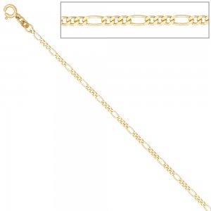 Figarokette 333 Gelbgold 2,3mm 45cm Gold Kette Halskette Goldkette Federring
