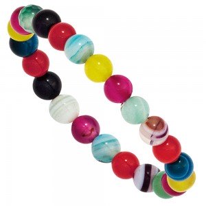Kinder Armband mit bunten Achaten ca. 14cm endlos Kinderarmband