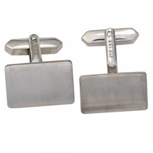 Manschettenknöpfe 925 Sterling Silber rhodiniert mattiert