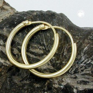 Creolen Ohrringe 12mm glänzend 375 Gold