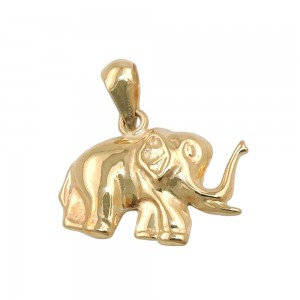 Anhänger Elefant glänzend 375 Gold