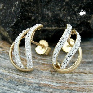 Ohrstecker Halbcreole Zirkonia 375 Gold