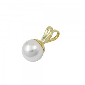 Anhänger Süßwasserzuchtperle rund mit fester Anhängeröse 375 Gold