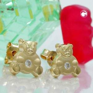 Ohrstecker Bärchen mit Zirkonia 375 Gold