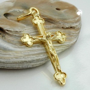 Anhänger Kreuz mit Jesus 585 Gold