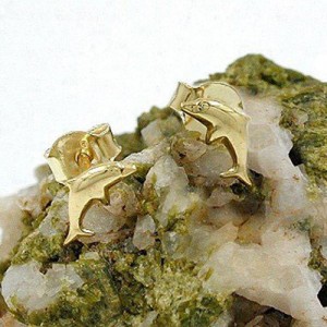 Ohrstecker kleiner Delfin 333 Gelbgold