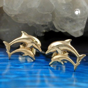 Ohrstecker Delfin-Pärchen 375 Gold