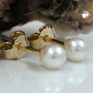 Ohrstecker 4mm Zuchtperle 375 Gold