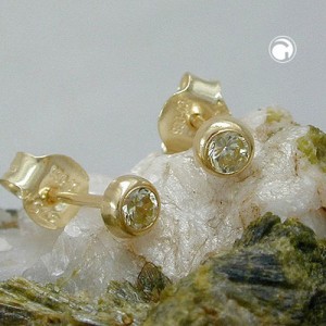 Ohrstecker Zirkonia apfel-grün 375 Gold