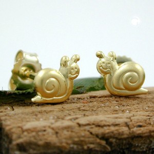 Ohrstecker Schnecke matt-glänzend 375 Gold