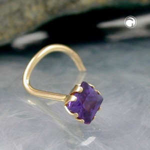 Nasenstecker Zirkonia-lila 750 Gold