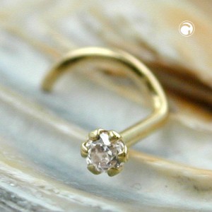 Nasenstecker Zirkonia mini 750 Gold