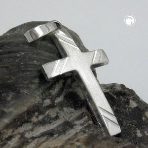 Anhänger Kreuz 375 Weißgold