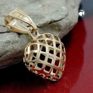 Anhänger Gitter-Herz 375 Gold