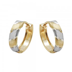 Creole Ohrring bicolor rhodiniert 375 Gold