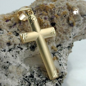 Anhänger Kreuz diamantiert 375 Gold
