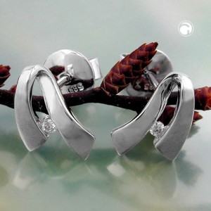 Ohrstecker mit kl. Diamant 585 Weißgold