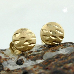 Ohrstecker matt diamantiert 375 Gold