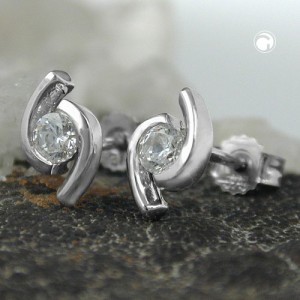 Ohrstecker Zirkonia Weißgold 375 Gold