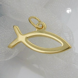 Anhänger Fisch glänzend 333 Gelbgold