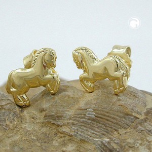 Ohrstecker Pferd 333 Gelbgold