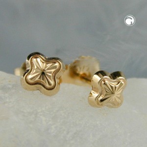 Ohrstecker Stern mit Muster 375 Gold