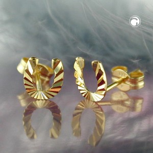 Ohrstecker Hufeisen diamantiert 333 Gelbgold