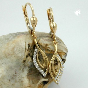 Ohrring mit vielen Zirkonias 375 Gold