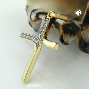 Anhänger Kreuz bicolor 375 Gold