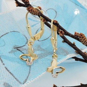 Ohrring Schmetterling Zirkonia 375 Gold