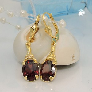 Ohrring Granat 333 Gelbgold