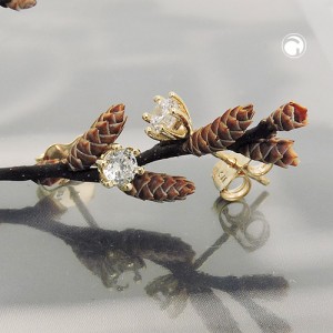 Ohrstecker 4mm Zirkonia 375 Gold