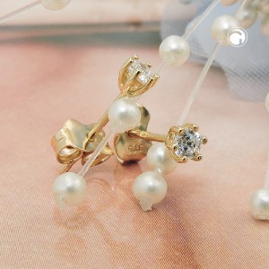 Ohrstecker 3mm Zirkonia 375 Gold