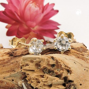 Ohrstecker 5mm Zirkonia 375 Gold