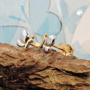 Ohrstecker Schmetterling bicolor 375 Gold
