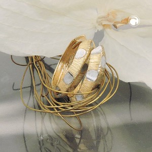 Creolen Ohrringe bicolor diamantiert 375 Gold