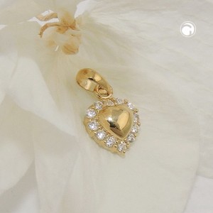 Anhänger Herz mit Zirkonias 375 Gold