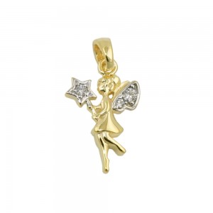 Anhänger Elfe mit Zirkonias 375 Gold