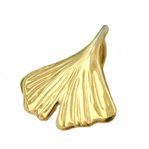 Anhänger Ginkgoblatt glänzend 375 Gold