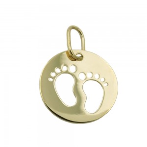Anhänger Gravuranhänger zur Geburt kleine Füße 375 Gold