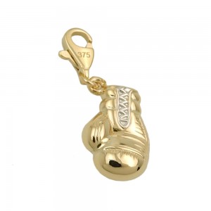 Anhänger Charm Boxhandschuh bicolor 375 Gold